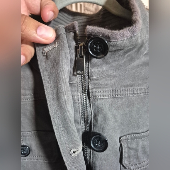 Market & Spruce Gray Button-Up Jacket - Picture 4 of 5